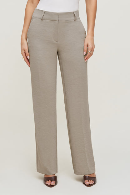 Camelia Airflow Clean Straight Leg Pants Beige - Dynamite