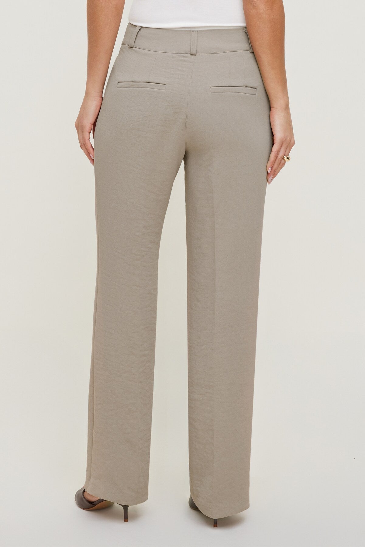 Camelia Airflow Clean Straight Leg Pants Beige - Dynamite