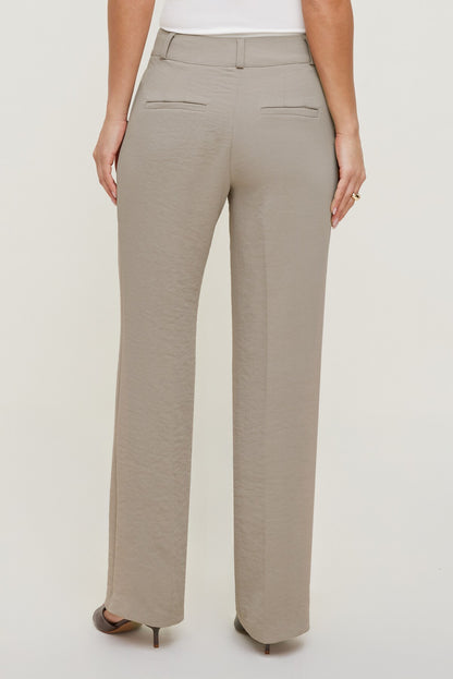Camelia Airflow Clean Straight Leg Pants Beige - Dynamite