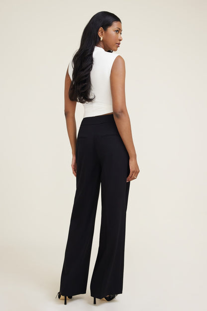 Yasmin Straight Leg Pants Black - Dynamite