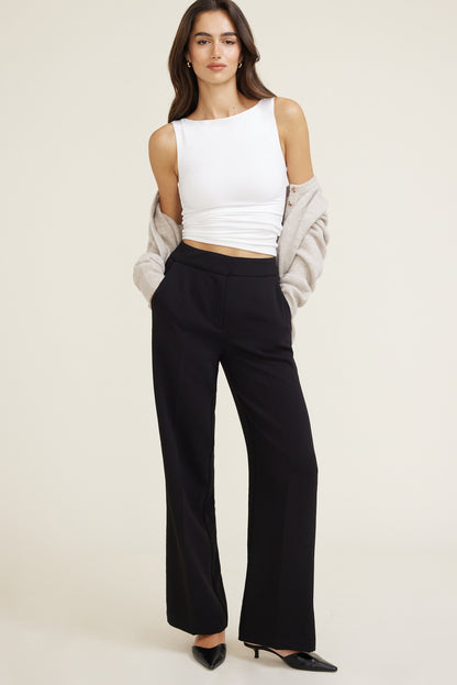 Yasmin Airflow Straight Leg Pants Black - Dynamite