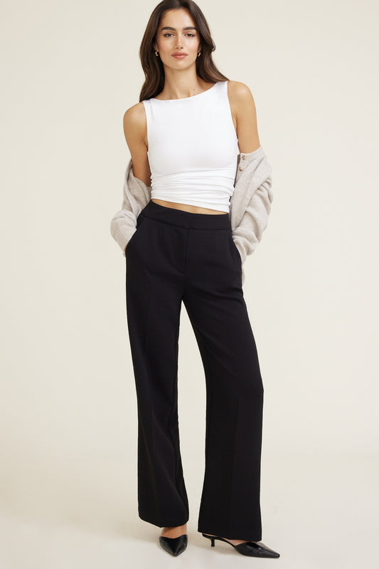 Yasmin Airflow Straight Leg Pants Black - Dynamite