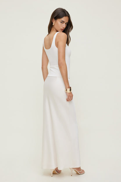 Satin Maxi Skirt Beige - Dynamite