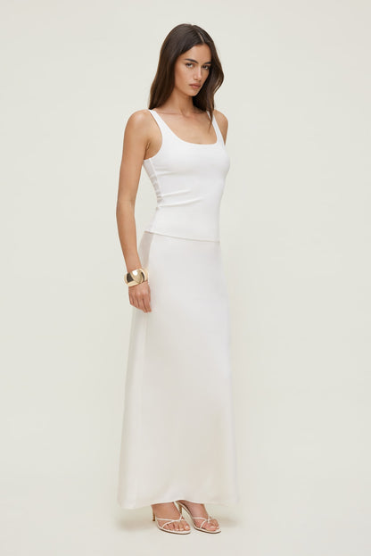 Satin Maxi Skirt Beige - Dynamite