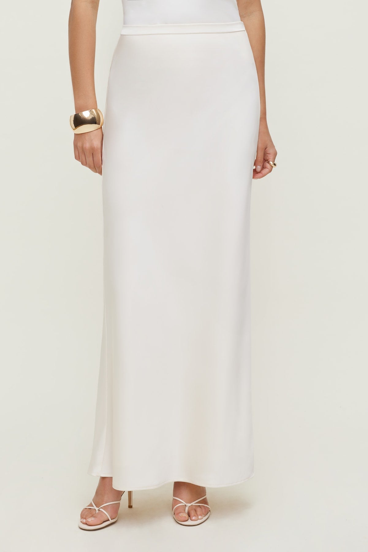 Satin Maxi Skirt Beige - Dynamite
