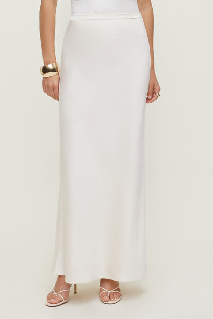 Satin Maxi Skirt Beige - Dynamite