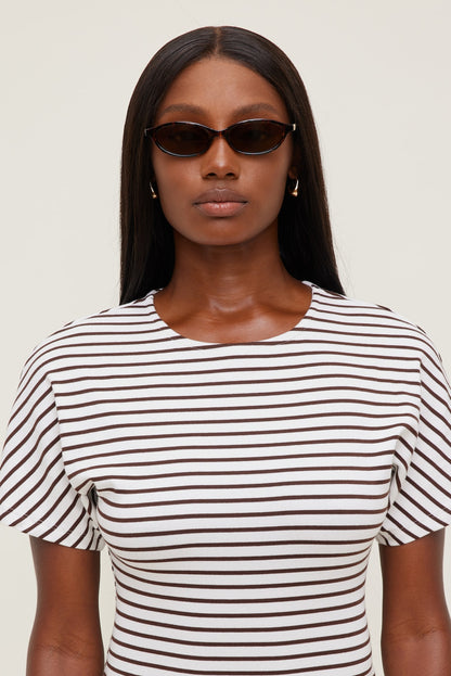 LE SPECS | Duskfall Oval Sunglasses Brown - Dynamite