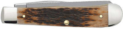 Case Knives Peach Seed Jig Amber Bone Trapper Knife