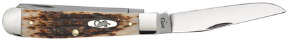 Case Knives Peach Seed Jig Amber Bone Trapper Knife
