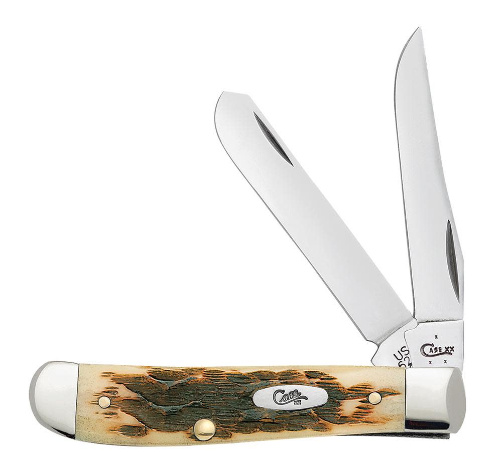 Case Knives Peach Seed Jig Amber Bone Mini Trapper Knife