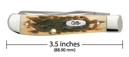 Case Knives Peach Seed Jig Amber Bone Mini Trapper Knife