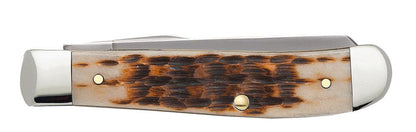 Case Knives Peach Seed Jig Amber Bone Mini Trapper Knife