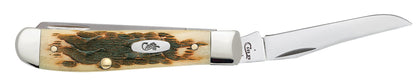 Case Knives Peach Seed Jig Amber Bone Mini Trapper Knife