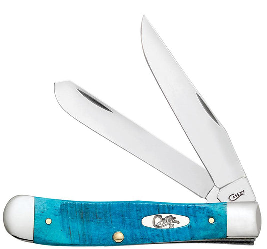 Case Knives Sawcut Jig Caribbean Blue Bone Trapper Knife