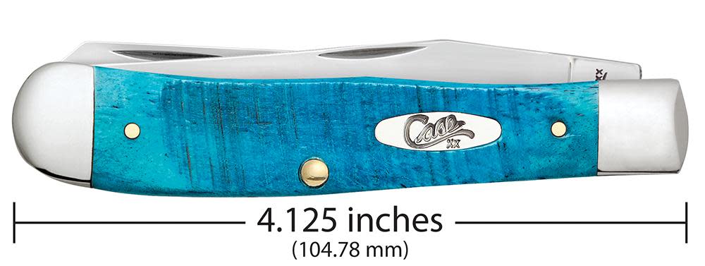 Case Knives Sawcut Jig Caribbean Blue Bone Trapper Knife