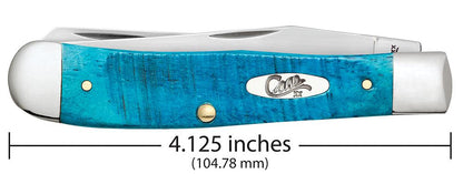 Case Knives Sawcut Jig Caribbean Blue Bone Trapper Knife