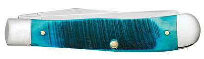 Case Knives Sawcut Jig Caribbean Blue Bone Trapper Knife
