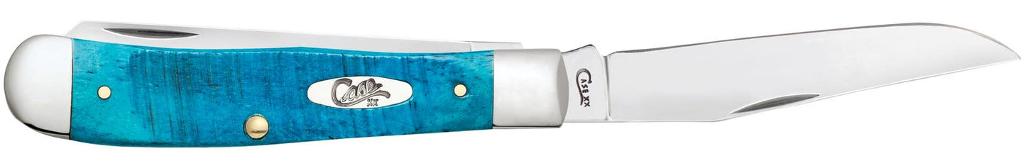 Case Knives Sawcut Jig Caribbean Blue Bone Trapper Knife