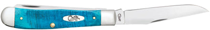 Case Knives Sawcut Jig Caribbean Blue Bone Trapper Knife