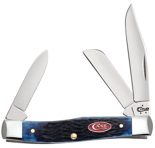 Case Knives Rogers Jig Navy Blue Bone Medium Stockman Knife