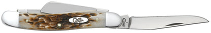 Case Knives Peach Seed Jig Amber Bone Medium Stockman Knife
