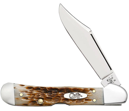 Case Knives Peach Seed Jig Amber Bone Mini CopperLock® Knife