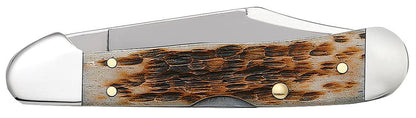 Case Knives Peach Seed Jig Amber Bone Mini CopperLock® Knife