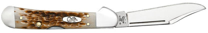 Case Knives Peach Seed Jig Amber Bone Mini CopperLock® Knife