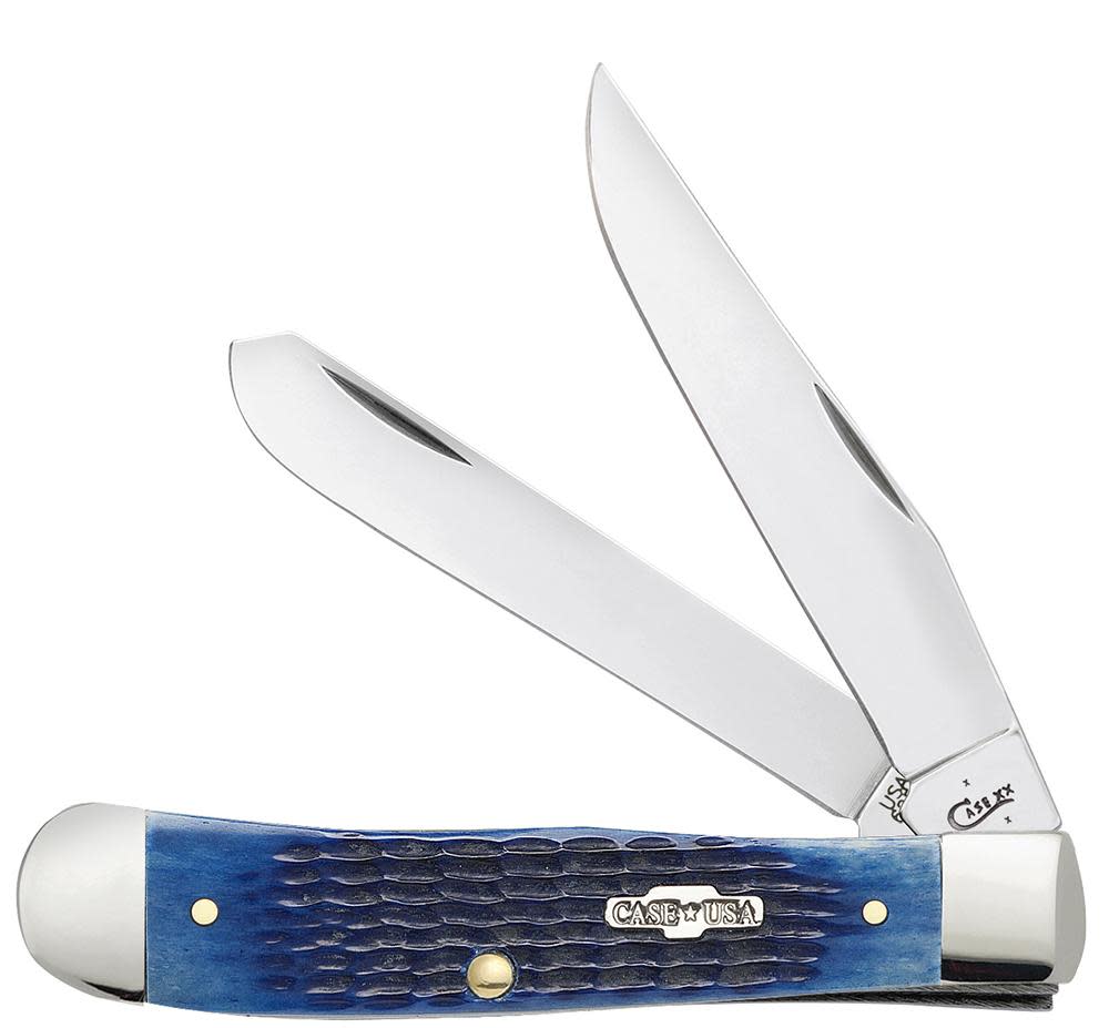 Case Knives Rogers Corn Cob Jig Blue Bone Trapper Knife