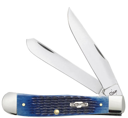 Case Knives Rogers Corn Cob Jig Blue Bone Trapper Knife