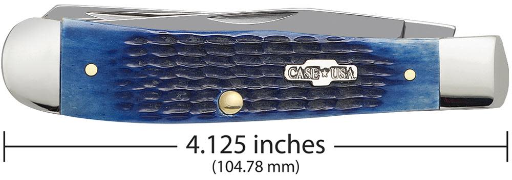 Case Knives Rogers Corn Cob Jig Blue Bone Trapper Knife