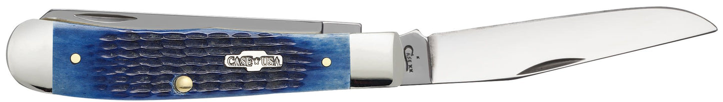 Case Knives Rogers Corn Cob Jig Blue Bone Trapper Knife