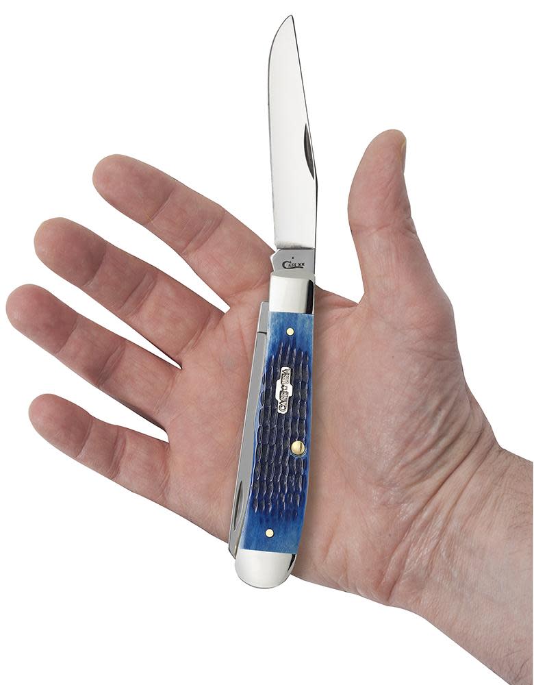 Case Knives Rogers Corn Cob Jig Blue Bone Trapper Knife