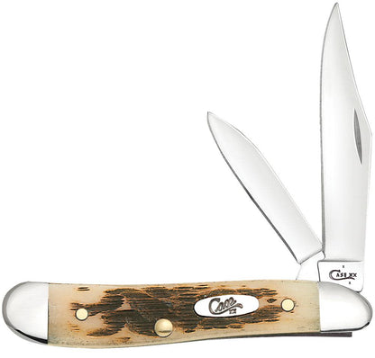 Case Knives Peach Seed Jig Amber Bone Peanut Knife
