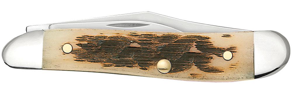 Case Knives Peach Seed Jig Amber Bone Peanut Knife
