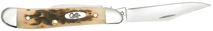 Case Knives Peach Seed Jig Amber Bone Peanut Knife