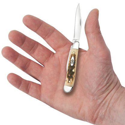 Case Knives Peach Seed Jig Amber Bone Peanut Knife