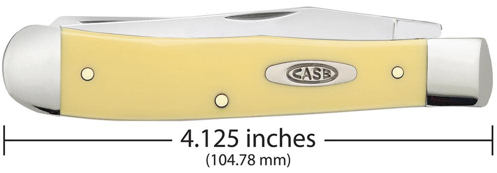 Case Knives Yellow Synthetic Carbon Steel Trapper Knife