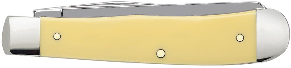 Case Knives Yellow Synthetic Carbon Steel Trapper Knife