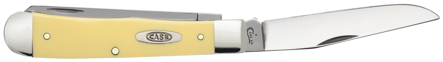 Case Knives Yellow Synthetic Carbon Steel Trapper Knife