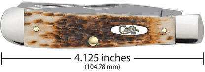 Case Knives Peach Seed Jig Amber Bone Carbon Steel Trapper Knife