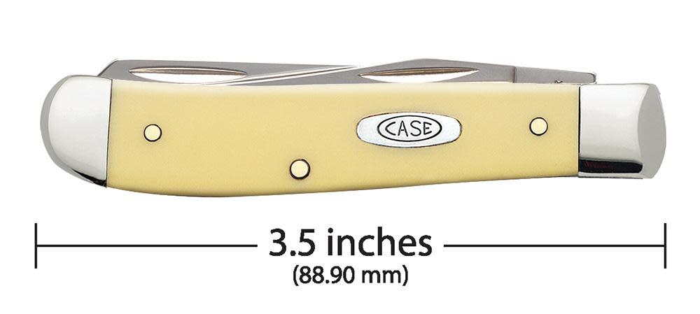 Case Knives Yellow Synthetic Carbon Steel Mini Trapper Knife