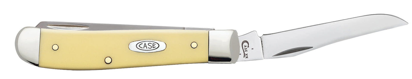 Case Knives Yellow Synthetic Carbon Steel Mini Trapper Knife