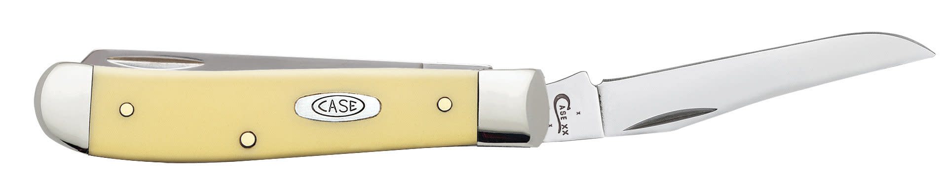 Case Knives Yellow Synthetic Carbon Steel Mini Trapper Knife