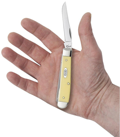 Case Knives Yellow Synthetic Carbon Steel Mini Trapper Knife
