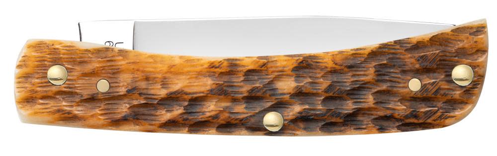 Case Knives Peach Seed Jig Amber Bone Sod Buster® Jr Knife