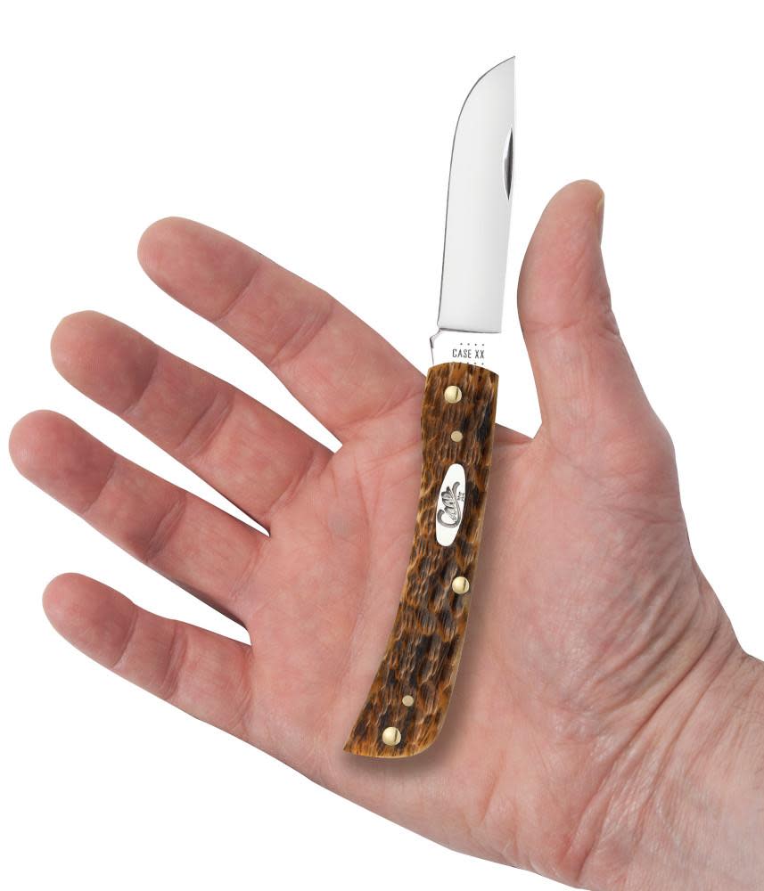 Case Knives Peach Seed Jig Amber Bone Sod Buster® Jr Knife