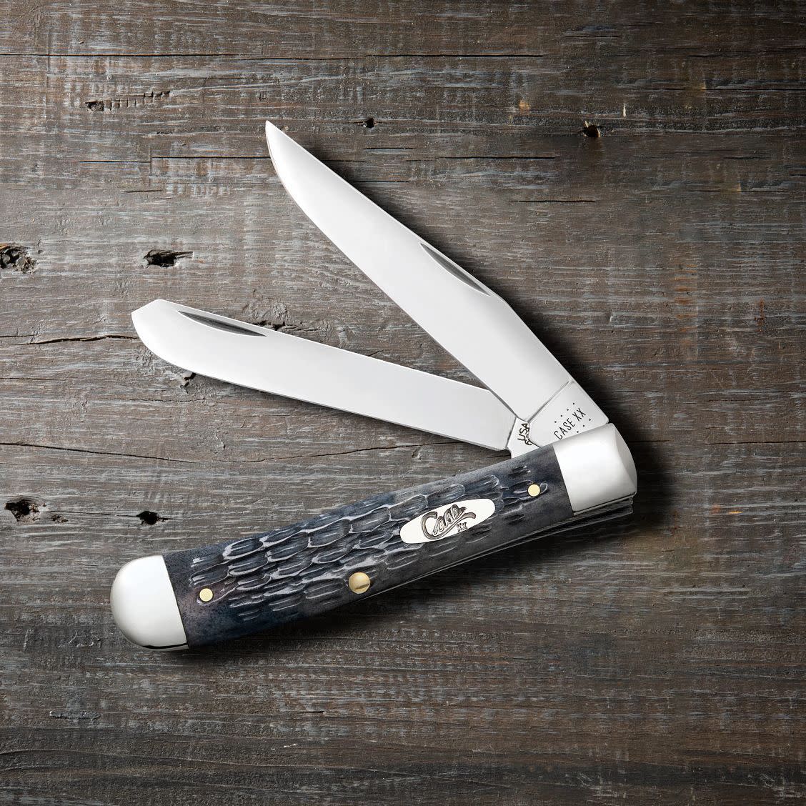 Case Knives Pocket Worn® Crandall Jig Gray Bone Trapper Knife