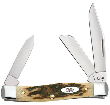 Case Knives Peach Seed Jig Amber Bone CS Medium Stockman Knife