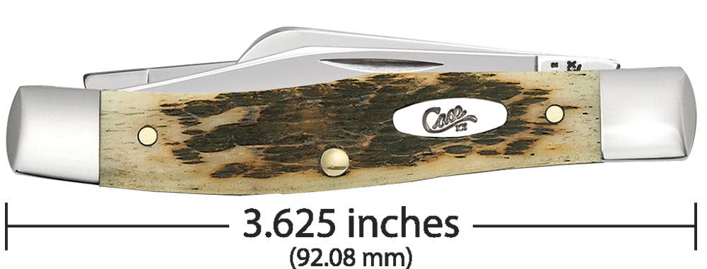 Case Knives Peach Seed Jig Amber Bone CS Medium Stockman Knife